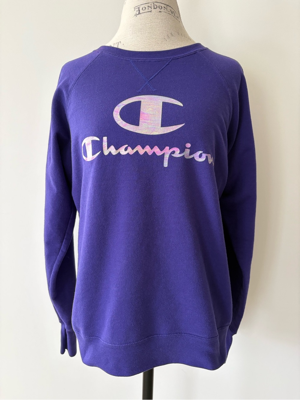 Purple Champion Powerblend Crewneck Sweatshirt